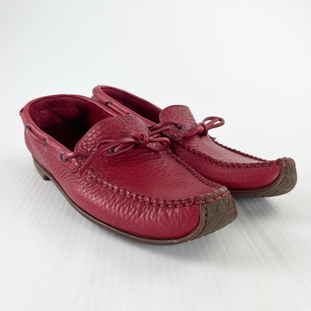 Dexter Red Leather Moccasin Flats